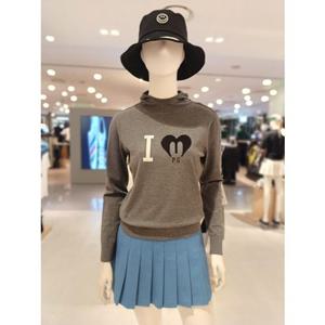 [파리게이츠] 25FW가을 여성 아이 러브 PG 미니후드 니트 (521E3SR204GY)
