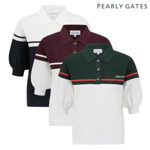 파리게이츠  여성 잭바니 투톤 배색 와플 조직 니트 521E3SWJ22 BJ