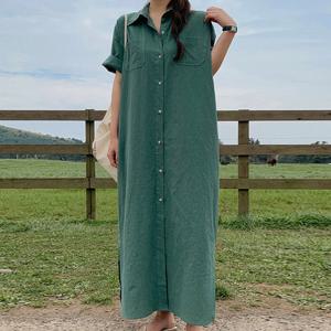 나야홍 / 빅사이즈 508 심플주머니카라원피스 DGLV102