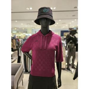 [마스터바니에디션] (421E3SR306) 여성 체커보드 후드 반팔 니트