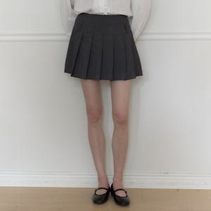 [아워호프] Wool Pleated Short Skirt - Grey [H25FA-SK02-GRE]