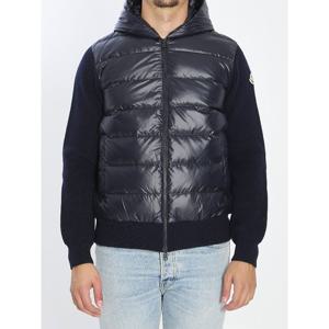 몽클레어 다크 샤이니 블루 패디드 가디건 K20919B00041 M1131