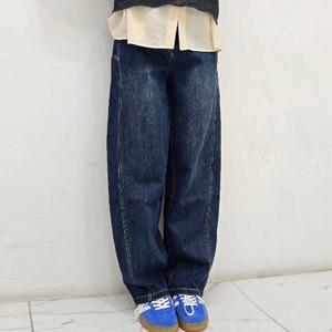 샵앤) 여성 날씬한핏 사이드절개 데님 세미배기 청바지 SIU-WPT-4812-진청