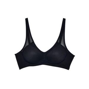 가슴 밑 메쉬 노와이어 풀컵 인견 브라 - 블랙