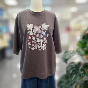 스테파니 HC07 물감 프린팅 포인트 라운드 칠부티셔츠 A25TS5307