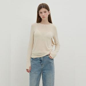 [올리브데올리브]페미닌 롱 슬리브 티셔츠 OW5AE822