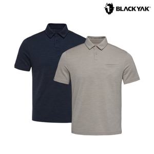 블랙야크 남성 메리노 울 카라 반팔티 기능성 등산 티셔츠 1BYKTFU006