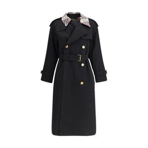 버버리 롱 체크 칼라 캐슬포드 트렌치코트 8113633 A1189 Black
