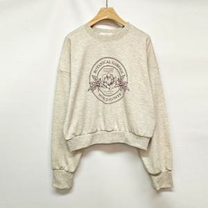 샵앤) 국산 여성 라운드 가든 플라워 긴팔 맨투맨 LL-WSH-4839-오트밀