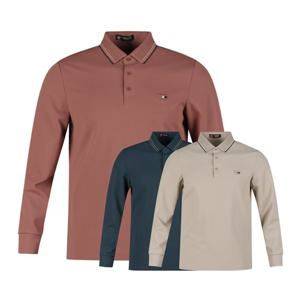 럭스골프 남성 수입 시보리 카라 긴팔 티셔츠 OT25A437