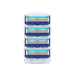 질레트 호환용 프로글라이드 매뉴얼/파워 면도날(4입) 질레트 면도날 마하3 터보 3중날 4개입 마이크로핀 컴포트가드 윤활스트립 편안함 매끄러움