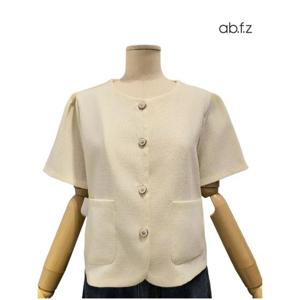 [에이비에프지]라운드넥 반팔 트위드 재킷 APZ5ZJ03G