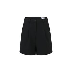 캘러웨이골프반바지 LQS CWPS24F401_BK 기모 혼방 원턱 와이드 쇼츠