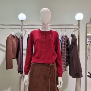 [올리브데올리브] 올리브데올리브 금속로고라운드넥니트가디건 OK5AD818