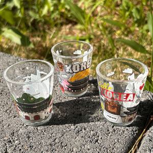 한국 일러스트 샷글라스 소주잔 세트 3set 술잔 술컵 소주잔 술잔 샷잔 유리술잔 유리술컵 유리잔 유리컵