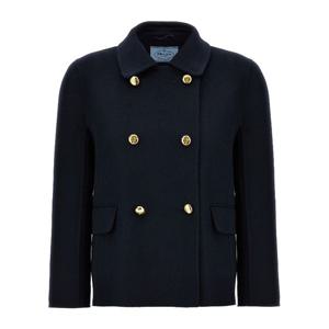 프라다 로고 버튼 더블브레스트 캐시고라 코트 P536PSOOO13FY F