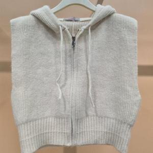 라티움 HC34 신축성좋은  숏짧은 지퍼후드 니트스웨터 집업조끼 T2541vt02