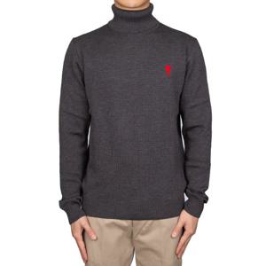 아미 스몰 하트 울 터틀넥 그레이 HKS401 001 055