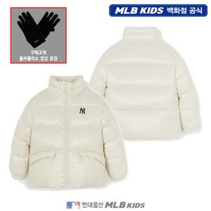[MLB키즈US] (7ADJB2456-50CRS) [플리스장갑증정] 스트릿 글로시 밴드넥 숏 덕다운 아동패딩 키즈패딩