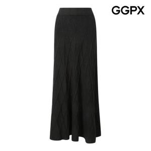 [지지피엑스]다이아 짜임 니트 롱 스커트 GP9SK046F