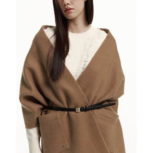 [헤지스]HIMU5F001I2_ 여성 베이지 단색 울캐시미어혼방 양면숄