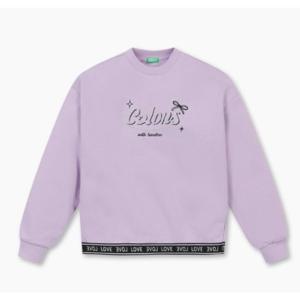 [베네통키즈]25FW-주니어 러브 펄 밴딩 맨투맨/QAMT26561