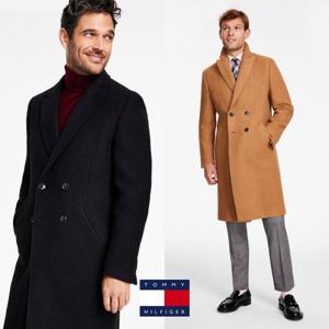 타미힐피거 16015215 울 혼방 더블 브레스티드 남자 오버 코트 자켓