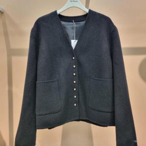 라티움 HC34 25F/W 울100%핸드메이드 콩단추 노카라 숏짧은 울자켓 T2543jk03
