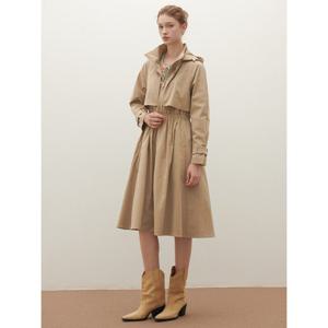 [샤틴]셔링 후드 트렌치코트/S253B751