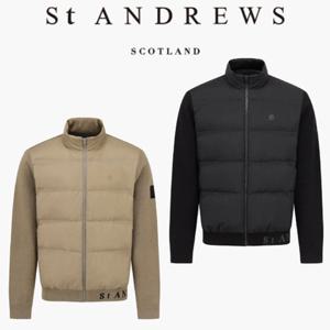 [세인트 앤드류스] 남성 구스 다운 블록 집업 방풍 니트 가디건(811E4SD005)