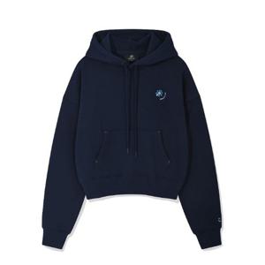 와키윌리후드티 KQJ MG2403HD51NA 우먼스 플로리 와펜 크롭 후드 네이비