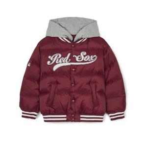 M MLB키즈패딩 NQK 7ADJV0146-43BDS 바시티 스포츠 아플리케 경량패딩 보스턴 레드삭스