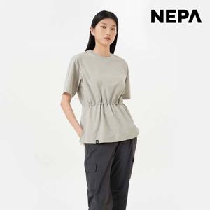 네파 [택가 89,000원] 24 S/S 여름 여성 컴포 쉴드 슬릿 긴기장 반팔 우븐 냉감 티셔츠 7K45361