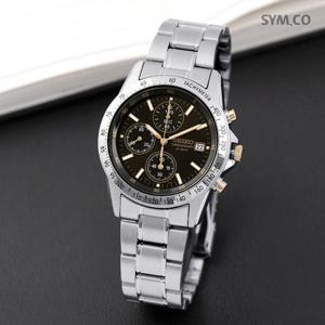 세이코 SBTQ043 스피릿 크로노그래피 아날로그 정장 남자 메탈 시계 c