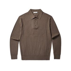 [올젠]버티컬 골조직 카라 스웨터 ZBF4ET1204 KH