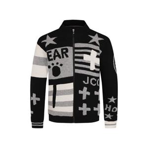 남성  전판 자카드 반목 스웨터 점퍼 _BGEWSJ302BK