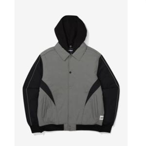 휠라 유니 헤리티지 우븐 카라넥 후드 디테처블 자켓 FS2JKF4102X_DGY