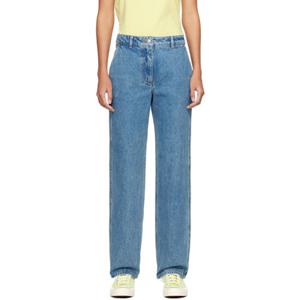 우영미 인디고 블루 스트레이트 데님 진 M241PA21 241704F069002