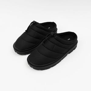 [신난다슈] 남성 여성 패딩 슬리퍼 3cm 발편한 방한 털 슬리퍼 뮬 블로퍼 기모 T25CAM 블랙