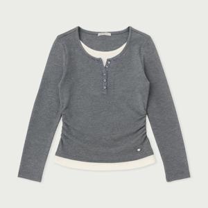 여성 웨일 레이어드 버튼 헨리넥 티셔츠_055(10540-131-829-12)