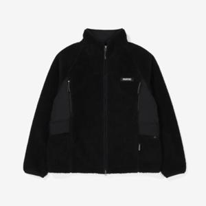 휠라 남여공용 우븐 배색 플리스 자켓 FS2PLF4131X_BLK