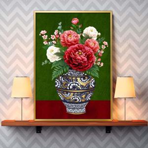 목단 그림 액자 A3 PEOVA2 목단 목단그림 부자되는그림 풍수인테리어 풍수그림 돈들어오는그림 복들어오는그림 새집에어울리는그림 꽃그림 화병그림