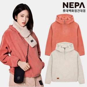 네파 [택가 99,000원] 여성 플러피 하프집업 후디 플리스 안유진착장 뽀글이 후리스 아노락 7K86060
