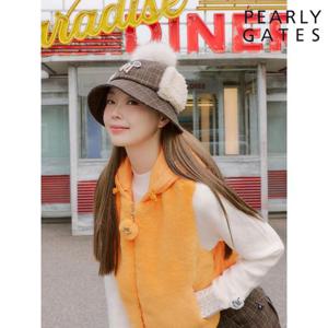 파리게이츠 (521E4CP010) 여성 스마일 탈착 폼폼이 이어워머 버킷햇