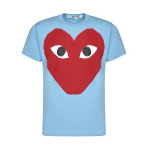 24FW 꼼데가르송 쇼트 sleeves crew 넥 front graphic 프린트  AXT274051BLUE