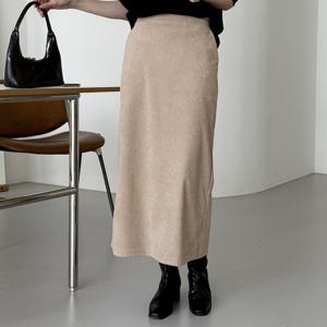 샵앤) 여성 뒷밴딩 사이드 포켓 골덴 골지 롱 스커트 LL-WSK-5022-베이지