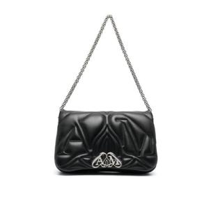 23FW 알렉산더 맥퀸 블랙 nappa 레더 Seal 숄더 백 7557031BLE21000