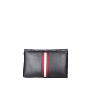24SS Bally 블랙 레더 Hartland 파우치 59631822352F010