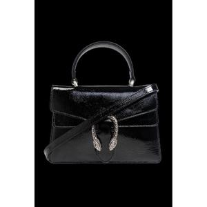 25SS 구찌 블랙 레더 스몰 Dionysus 핸드백 7995990AAA61000