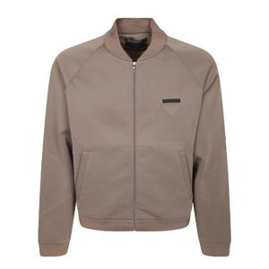 25FW 프라다 Technical fabric 봄버 자켓 with 집 closure  Rib 니트 collar 커프스 앤 hem  Side pockets  UJL40C1TQXF063M